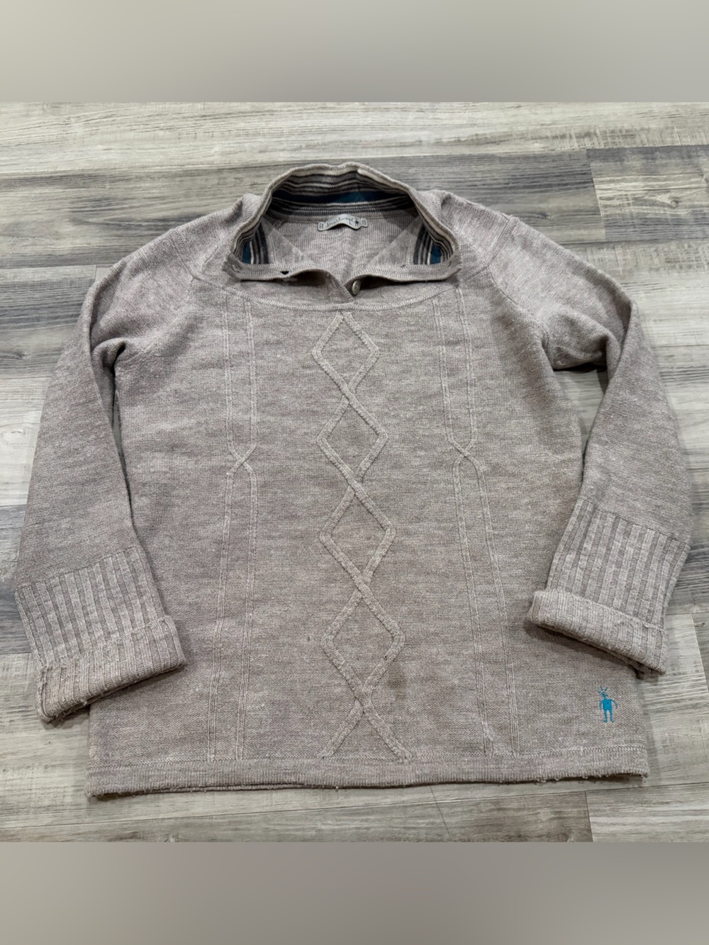 Smartwool 100% Merino Wool Taupe Tunic Sweater